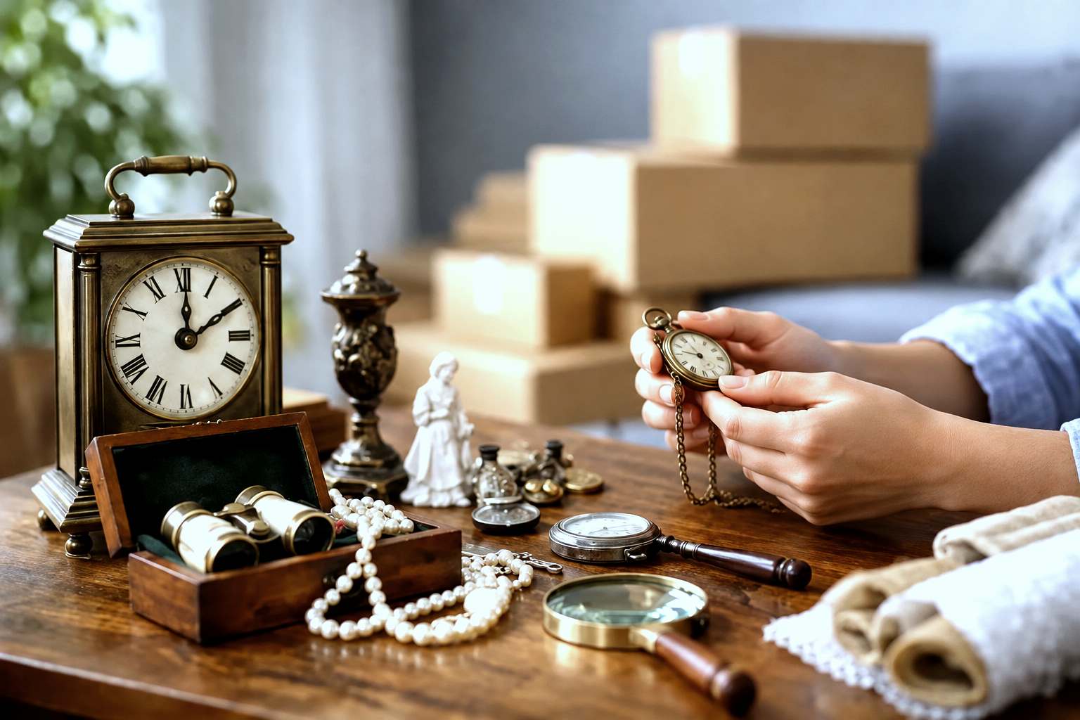 Objets anciens et pièces de collection examinés en vue de leur valorisation